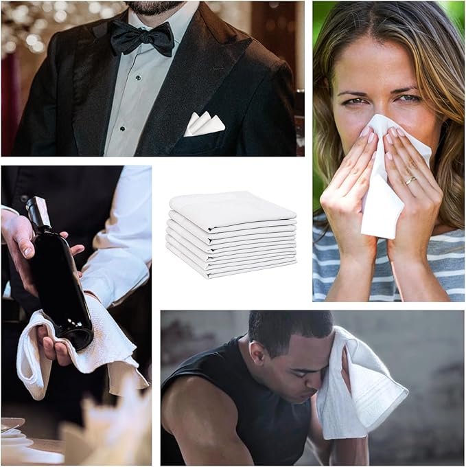 Bycc Bynn Men's Handkerchiefs Soft Cotton Solid Colour Classic Hankie