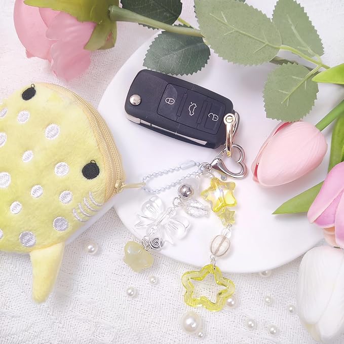 Cute Keychain Whale Shark Coin Purse Keychain Cute Plush Zipper Change Pouch, Kawaii Handmade Wallet for Women