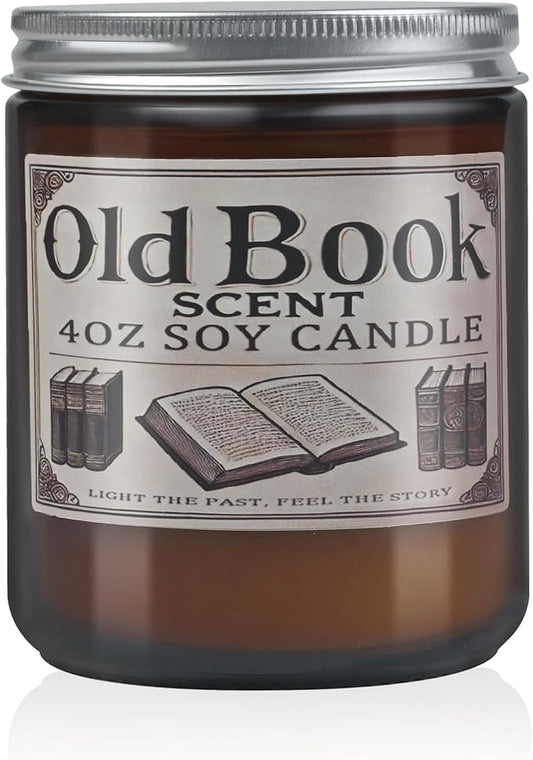 Old Book Candle, Book Lovers Gifts Ideas for Readers, Reading Accessories, Bookish Present, Birthday Gifts for Women, Bookworm, Librarian, Men