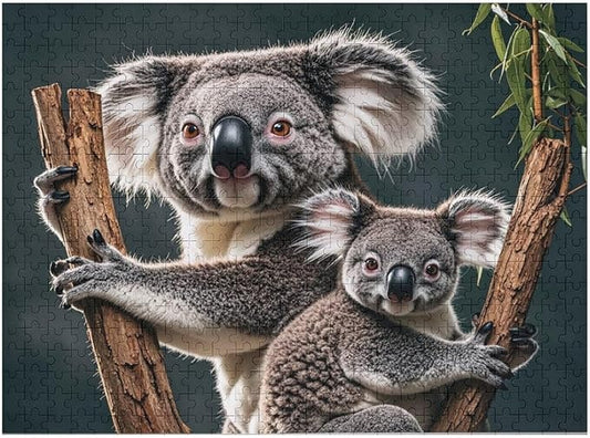Koala with Baby - 500 Piece Jigsaw Puzzles for Adults，Stress Relieving Game Props Positive Thinking Puzzles Party Entertainment Puzzles for Adults and Teens Toy