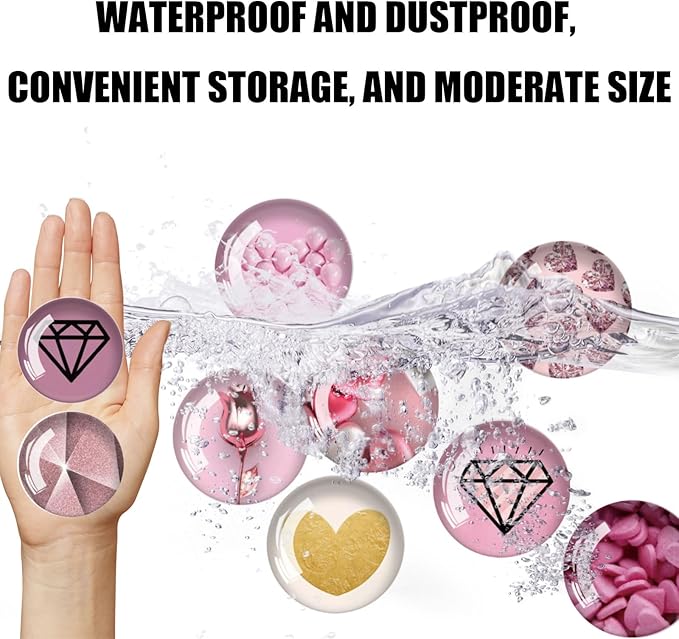 Pink Heart Glass Refrigerator Magnets Strong,12Pcs Magnets for Fridge,Funny Fridge Magnet Shape,Cute Small Tiny Magnet for Kitchen Whiteboard Door Decorative (Pink Refrigerator Stickers)