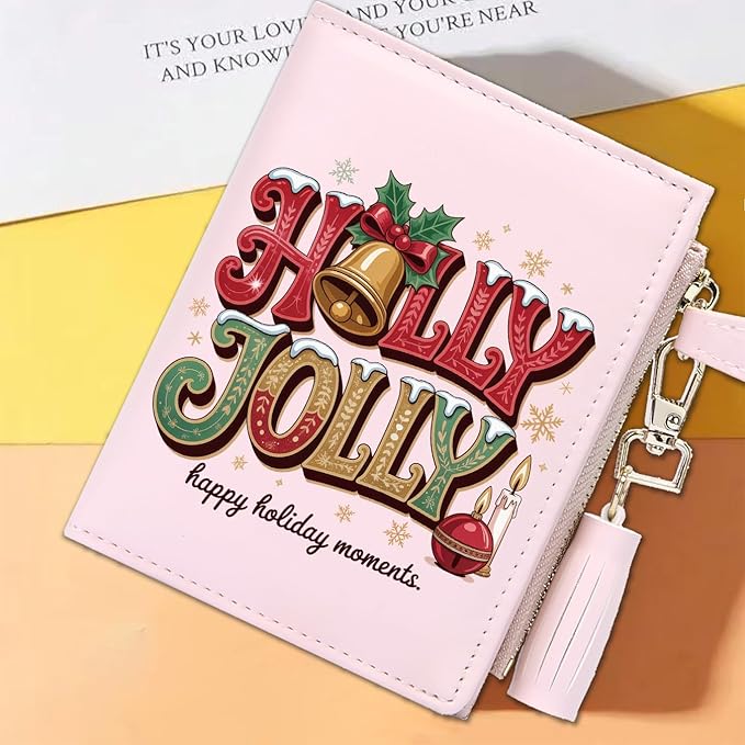 GEEAD Custom Design Small Wallets for Women Bifold Slim Coin Purse Zipper ID Card Holder for Christmas