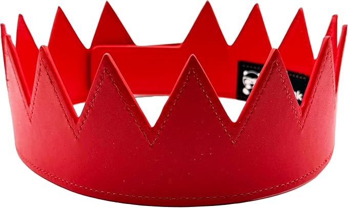 PandaTak Party Leather Crown For Men and Women - Comfortable Lightweight Adjustable Velcro Crown with Spikes