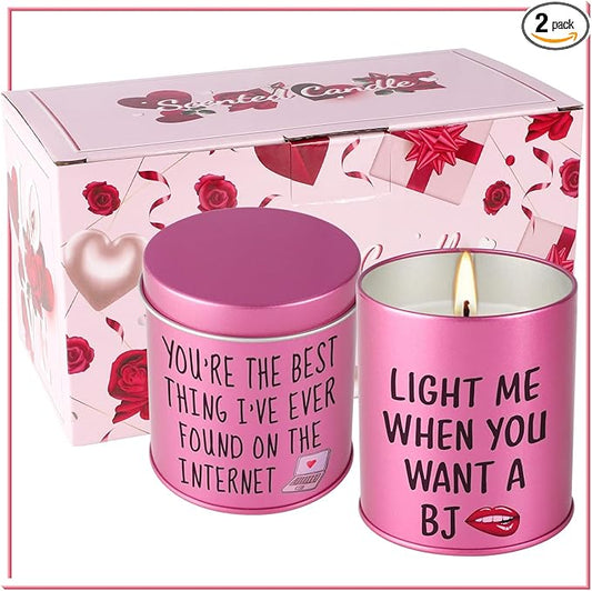 Scented Candle, 9oz Rose Scented Candles for Him, Her, Couple Valentines Day Gifts, 2 Pack