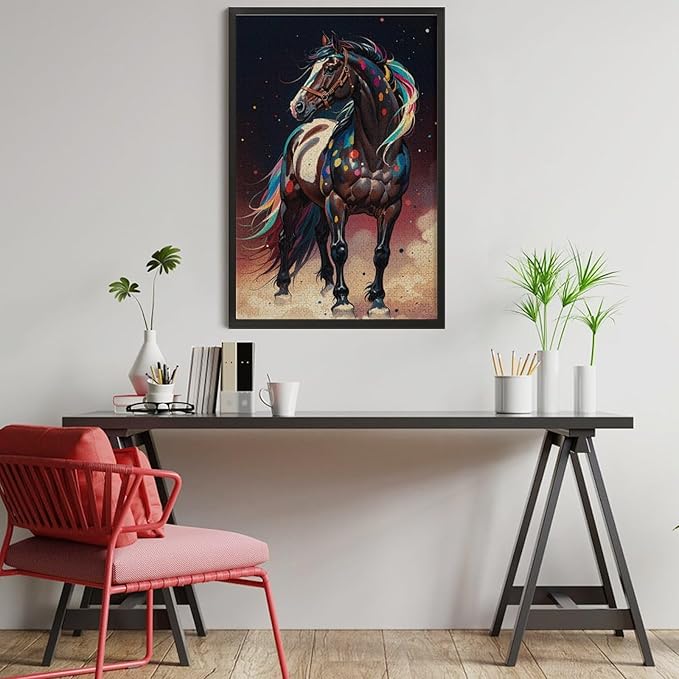 Jigsaw Puzzles for Adults 1000 Piece - Colorful Horses Themed Wooden Puzzles，Stress Relief Games，Puzzle Games Challenge Puzzles，Educational Games，Family Puzzles