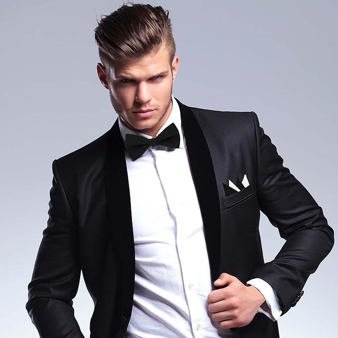 Premium Pre-Folded Four-Point Suit Pocket Square for Men with Sewn Pocket Fold