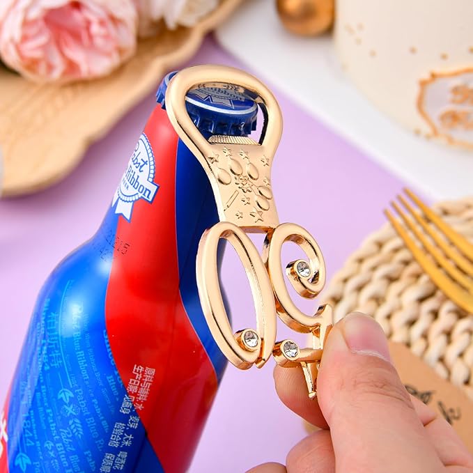50Pcs 50th Birthday Bottle Opener Set, 50th Golden Bottle Openers Birthday Personalized Party Favors 50th Wedding Anniversaries Souvenirs Favors for Guests Gifts Decorations（50th）