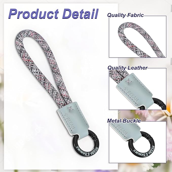 PATIKIL Handmade Cowhide Key Chain,Stylish Bag Pendant Leather Car Key Lanyard Mobile Phone Keychain Accessories, 4 Pack