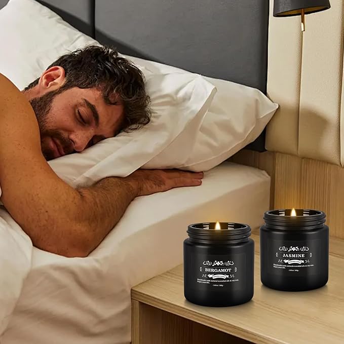 Scented Candles Gifts Set 24 Pack Soy Wax Travel Tin Jar Candles for Home 3.05 OZ for Mom for Christmas, Birthday, Thanksgiving, Mother's Day(Black)