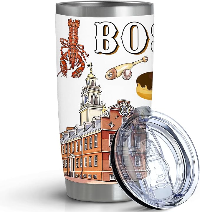 City Tumbler for City Lover,20oz Double Wall Vacuum Insulated Stainless Steel Coffee Cups (Boston)