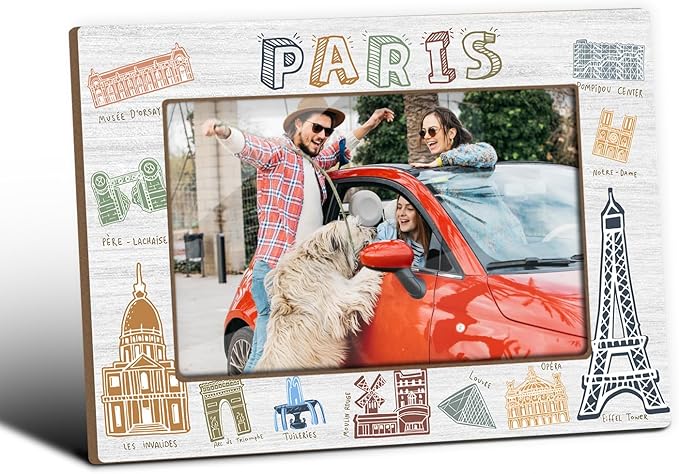 Paris Photo Frame, Paris Souvenirs, Tabletop Picture Frames for Wedding Birthday Vacation Honeymoon Engagement Gifts For Family Friends Couples, Home Office Table Decorative Supplies-27