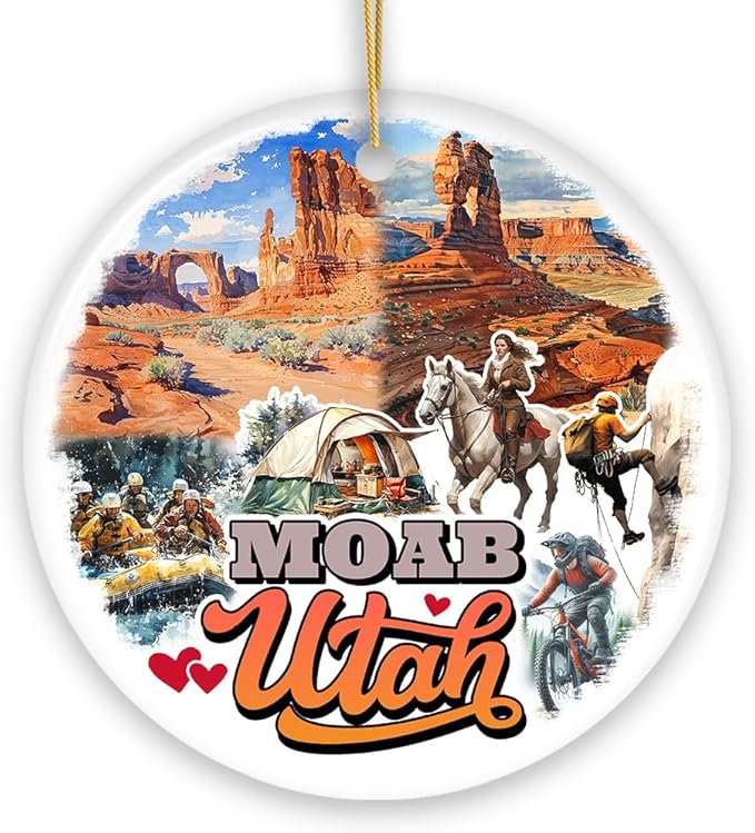 Breathtaking Desert Town Moab Ornament, Utah Nature and Landscapes Travel Souvenir (Version 2)