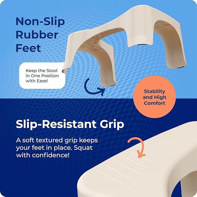 Squatty Potty Simple Bathroom Toilet Stool, Buttercream 7", Ergonomic Stool – Posture-Enhancing Bathroom Footrest for Improved Digestion & Constipation Relief