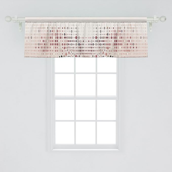 Ambesonne Polka Dot Window Valance Pack of 2, Surreal Composition of Dreamy Spots Art Modern Pastel Abstract Rounds, Rod Pocket Curtain Valances Kitchen Bedroom, 54" X 18",Blush Lilac and Eggshell