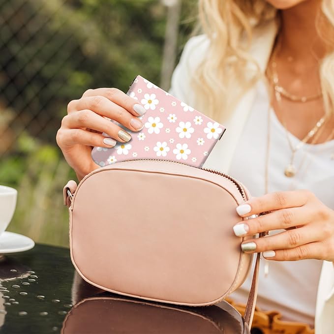 2Pcs PU Leather Small Squeeze Coin Purse Pouch Mini coin Bag Unique And Cute Wallet Cosmetic Bags Change Bag For Women Girls Men （Blue and Pink Flowers 3