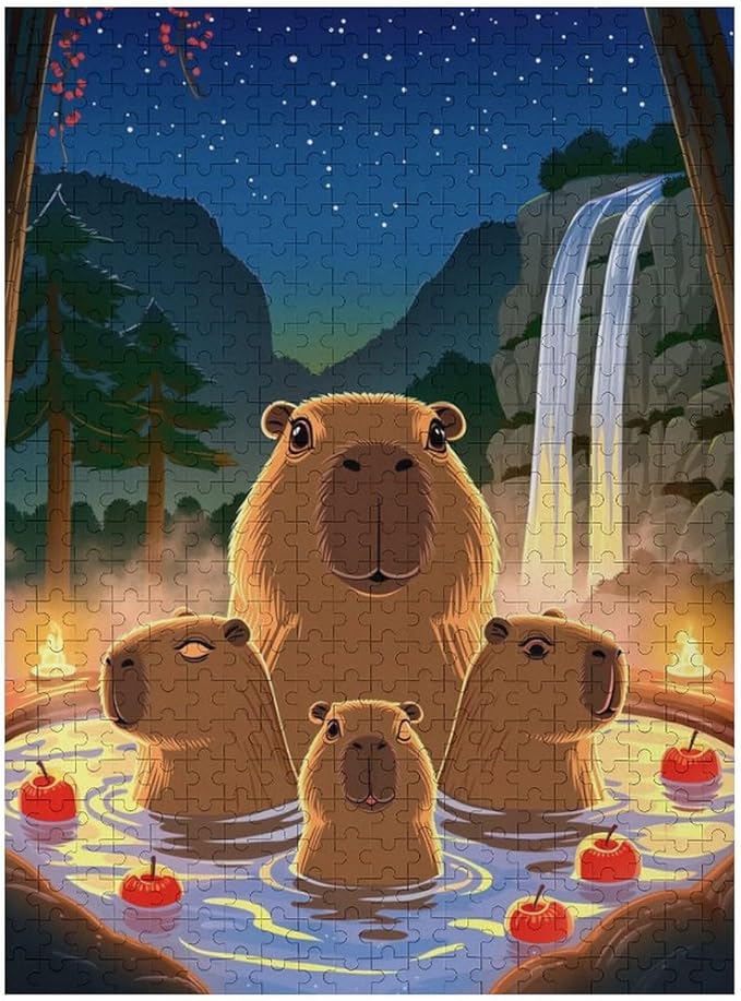 Jigsaw Puzzles for Adults 500 Piece - Cute Capybara Wooden Puzzles, Funny Puzzles，Unique Gifts for Wall Art，Family Puzzles，Educational Games，Challenge Puzzles