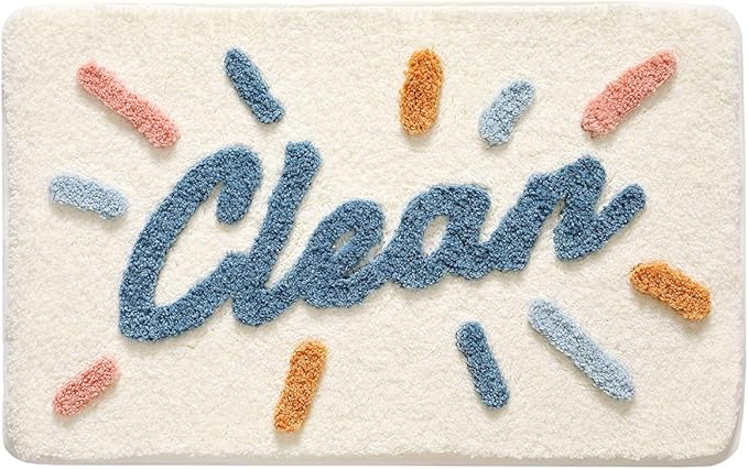 Ankah Get Naked Bath Mats, Rude Swear Words Unique Funky Cute Bathroom Rugs, Non Slip Rubber Backed Machine Washable, Cool Shag Absorbent Bath Rug for You Home, 17.32" x 29.92" (Clean)