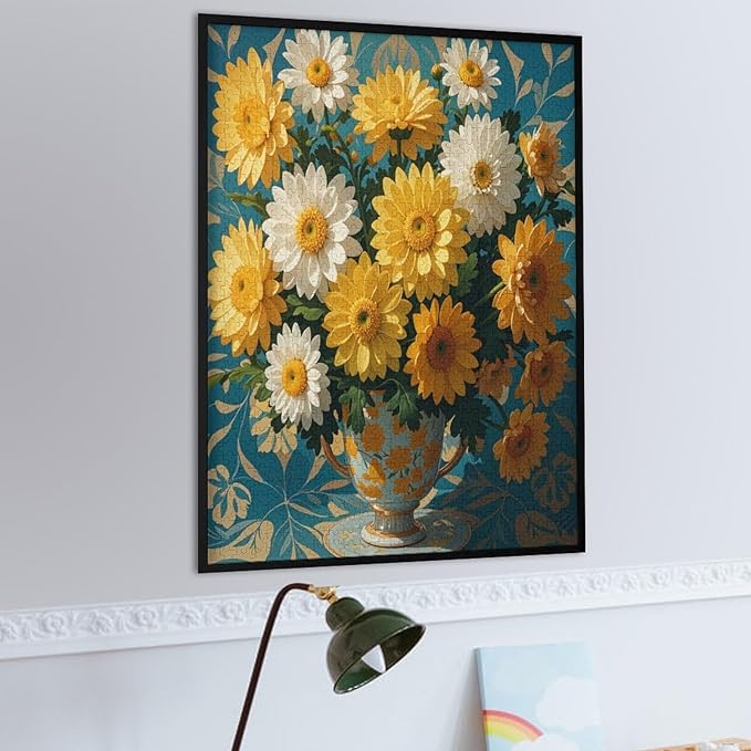 Jigsaw Puzzles for Adults 1000 Piece - Chrysanthemum Themed Wooden Puzzles，Puzzle Games Challenge Puzzles，Educational Games，Family Puzzles，Unique Gifts for Wall Art
