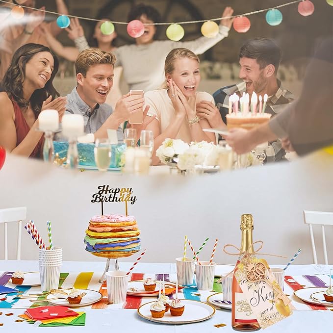 24 Sets 40 Birthday Party Favors Key Bottle Opener, 40th Beer Opener Keychain Favors for Guest with Organza Bags and Tags,Beer Keychain Bottle Openers for Birthday Party Decoration Supplies (Gold-40)