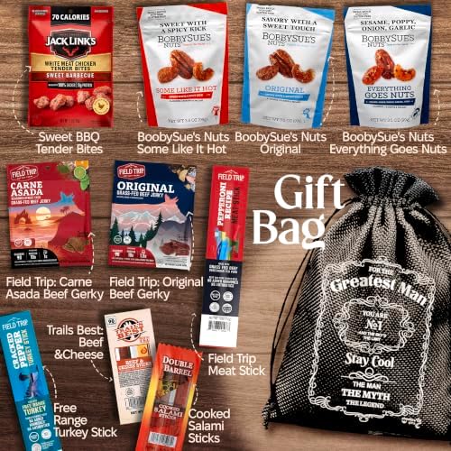 Beef Jerky & Nuts Gift Baskets - Birthday Gifts For Men Who Have Everything - Image 2
