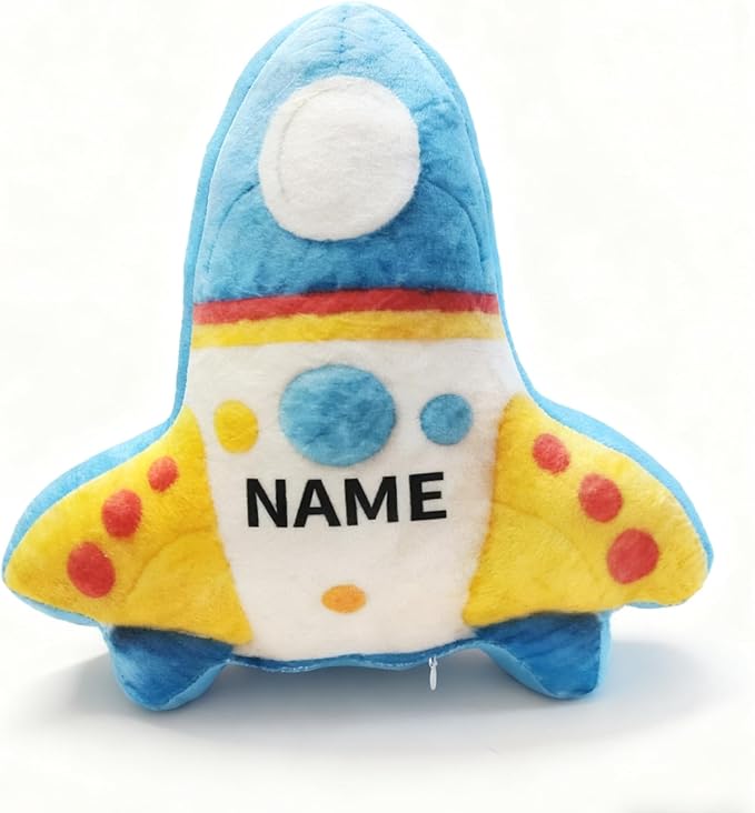 Custom Name Rocket Shaped Pillow Personalized Space Rocket Decorative Pillow with Kids Name Perfect Birthday Pillow for Boys Girls