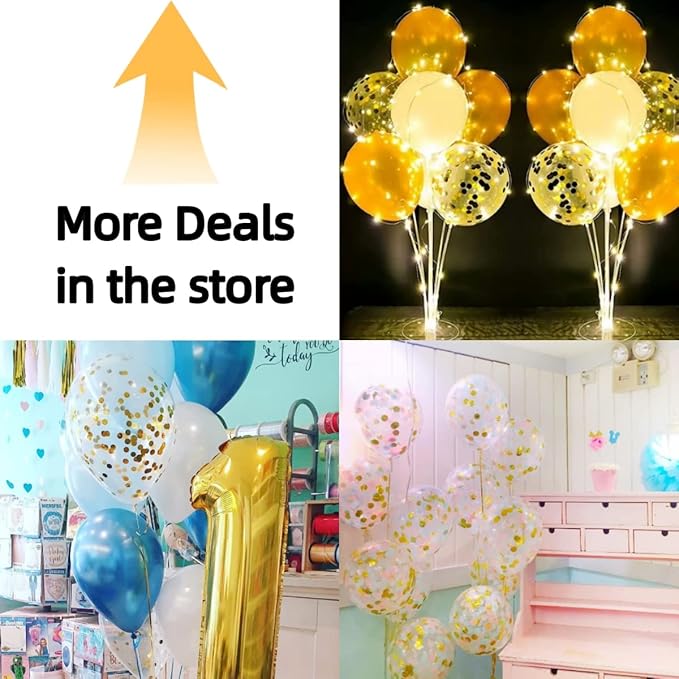 Bezente Gold Confetti Latex Party Balloons - 60 Pack 12 inch Helium Gold Confetti Balloons with Golden Paper Confetti Dots for Wedding Graduation Bridal Shower Birthday Party Decorations