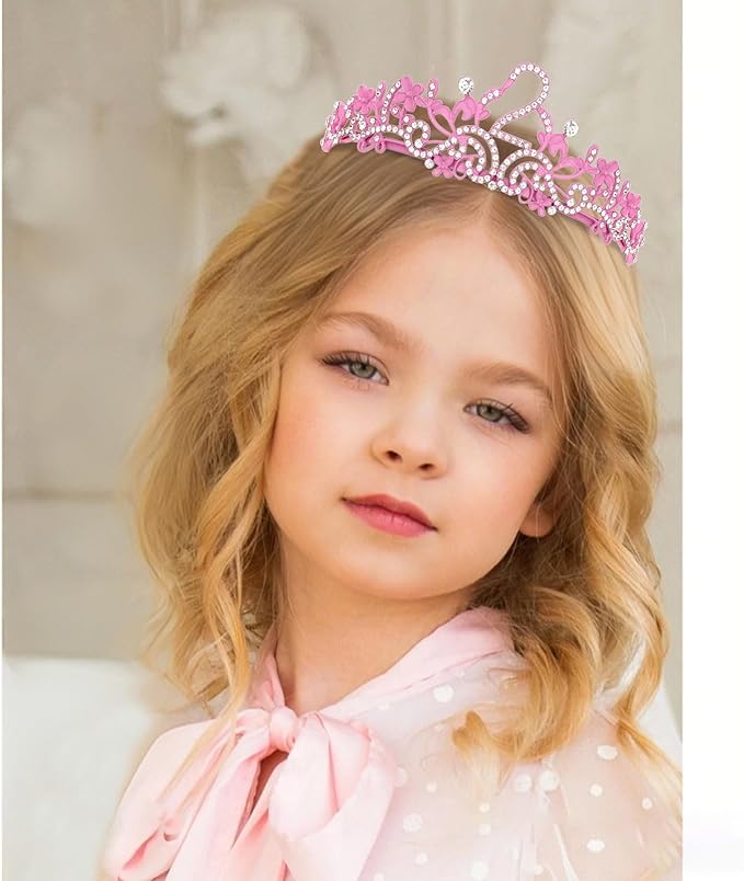 YARIEW Birthday Decorations Glitter Sash and Crown Kit Sparkle Birthday Tiara Crown and Sash Party Outfit Accessory