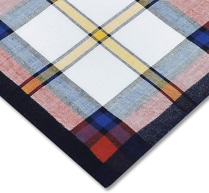 Zenssia Soft Men's Cotton Handkerchiefs with Assorted Color 6 Piece Gift Set