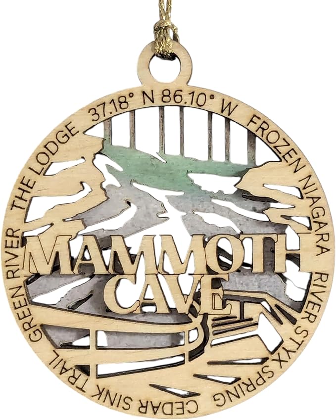 Mammoth Cave National Park Keepsake - Handcrafted Wooden Christmas Ornament 3" - Made in USA