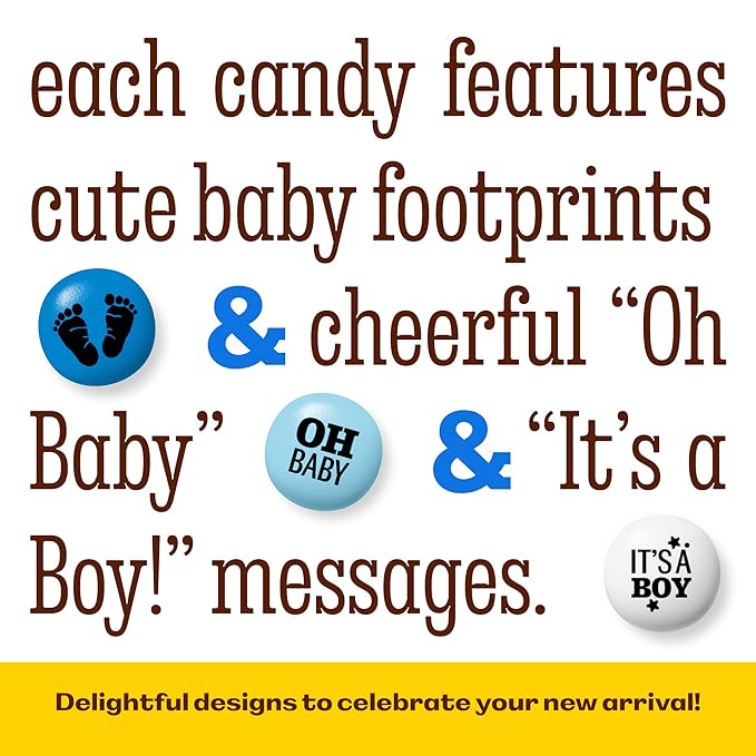 M&M'S World It's A Boy Milk Chocolate Candy 5lb Bag with White and Blue M&M'S for Baby Boy Showers Gender Reveal Parties and Baby Celebration Favors