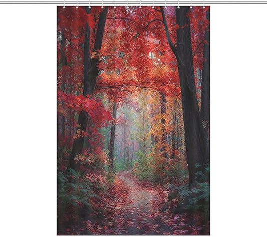 Thanksgiving Fall Maple Shower Curtain Waterproof Washable Fabric Bathroom Shower Curtains for Bathroom Decorations Home Indoor Decor 47x72Inch