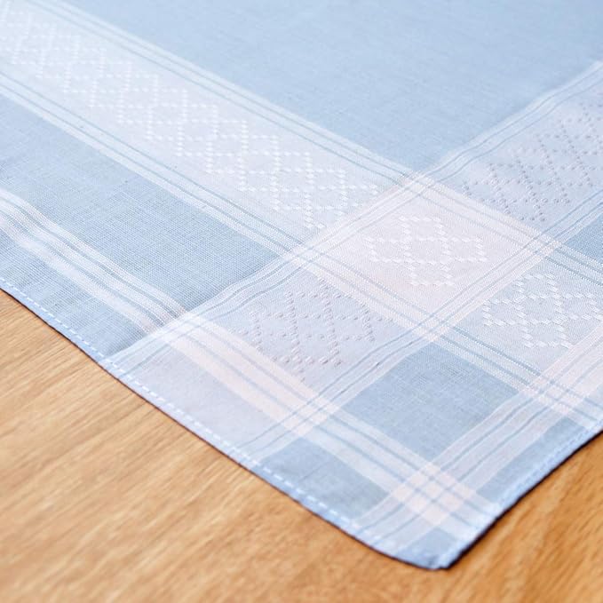Soft Cotton Handkerchiefs for Men with Elegant Pattern in Assorted Color, 16 inches Large hankies