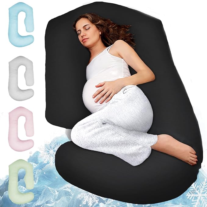 PILLANI Pregnancy Pillows for Sleeping - V C U Shaped Full Body Pillow with Removable Cover, 57inch Cooling Maternity Pillow for Pregnant Women, Support for Back Belly Legs Hip - Pregnancy Must Haves