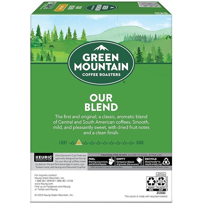 Green Mountain Coffee Roasters Our Blend Keurig Single-Serve K-Cup Pods, Light Roast, 96 Count