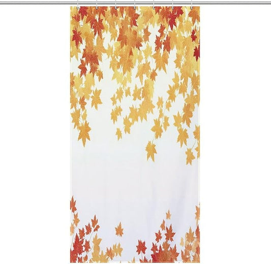 Fall Maple Shower Curtain Leaves Autumn Natural Scenery Havest Famhouse Waterproof Washable Fabric Bathroom Shower Curtains for Bathroom Decorations Home Indoor Decor 35x72Inch