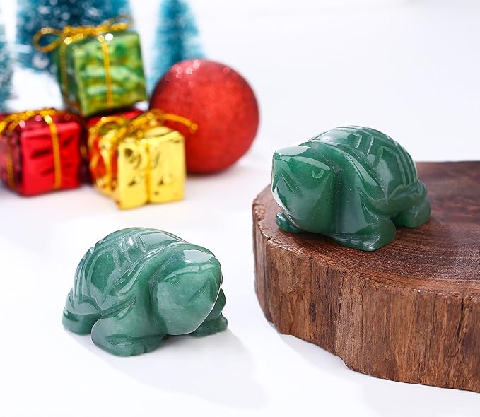 DUQGUHO 2" Travel Turtle Gift Decor Crystals Figurines Green Aventurine Crystal Best Turtles Travels Gifts for Women Traveling Travelers Cute Decorations