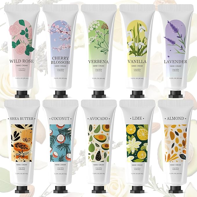 spa luxetique 10 Pack Hand Cream Gifts Mothers Day Gifts for Mom Hand Lotion for Dry Cracked Travel Size Mini Moisturizing Lotion for Women Appreciation Gifts Christmas Gifts for Her 10 x 1.0 oz/30ml
