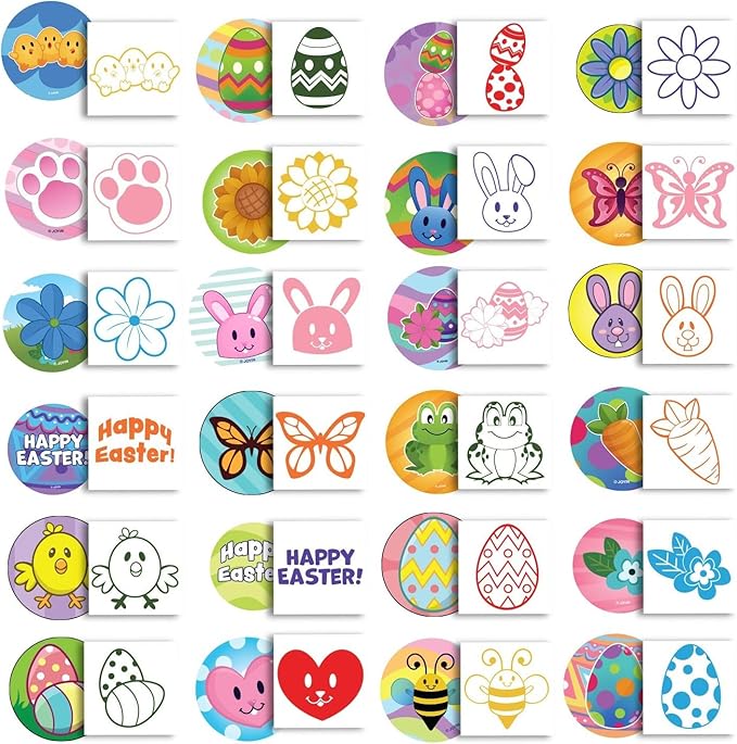 JOYIN 24Pcs Easter Egg Stampers Toys for Easter Eggs Hunt Game, Basket Stuffers Fillers, Stamps Gifts, Kids Party Favor, Classroom Prize Supplies