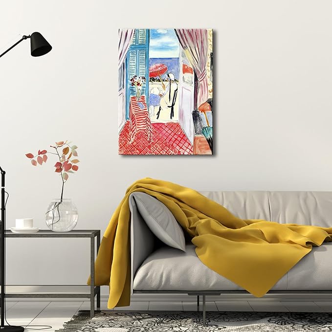 Wieco Art Canvas Prints Wall Art Henri Matisse Aesthetic Posters Woman with A Red Umbrella Matisse Prints Posters for Living Room Home and Office Decorations
