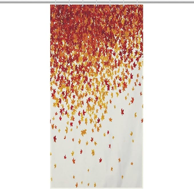 Fall Autumn Shower Curtain Maple Leaves Orange Red Leaf Harvest Waterproof Washable Fabric Bathroom Shower Curtains for Bathroom Decorations Home Indoor Decor 35x72Inch
