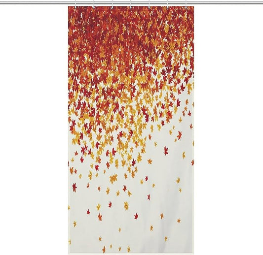 Fall Autumn Shower Curtain Maple Leaves Orange Red Leaf Harvest Waterproof Washable Fabric Bathroom Shower Curtains for Bathroom Decorations Home Indoor Decor 35x72Inch