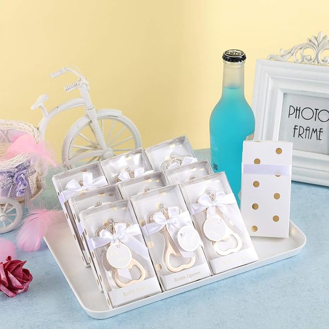 Pack of 24 Gold Crown Bottle Opener Wedding Favors,Party Favors for Guest Souvenir Gift for Baby Shower Birthday Party Decorations and Supplies by Layseri (Crown White, 24)
