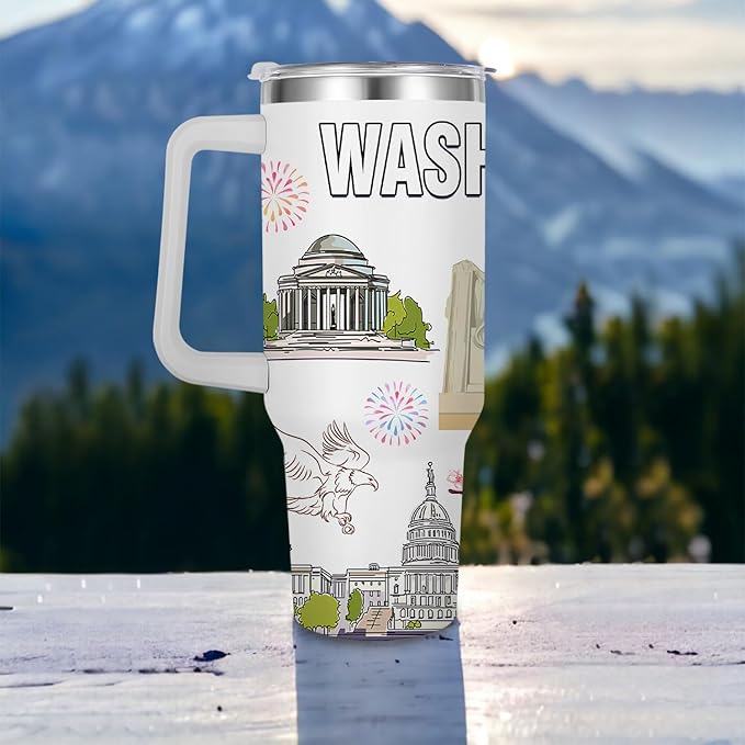 City Tumbler 40oz,Stainless Steel Water Bottle for Hot & Cold Beverages-City Gift Idea (Washington dc)