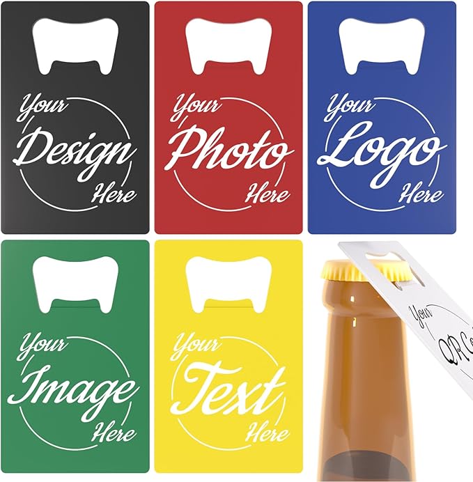 5-100 Custom Credit Card Bottle Opener – Full-Color Personalized Printing with Image/LOGO/Text – Great for Wedding Favors, Event Gifts, Brewery, Bar, Party, Restaurant