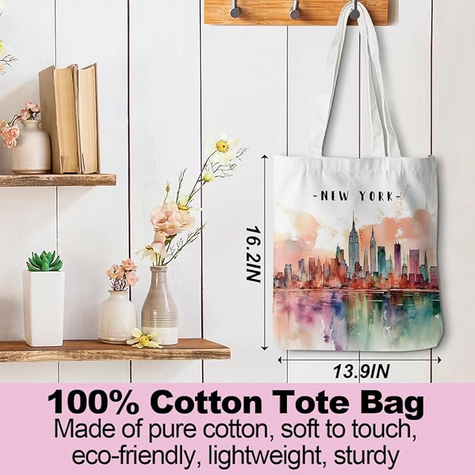 Jeilink New York Souvenirs and Gifts Beach Weekender Tote Travel Reusable Grocery Bags Girls Trip