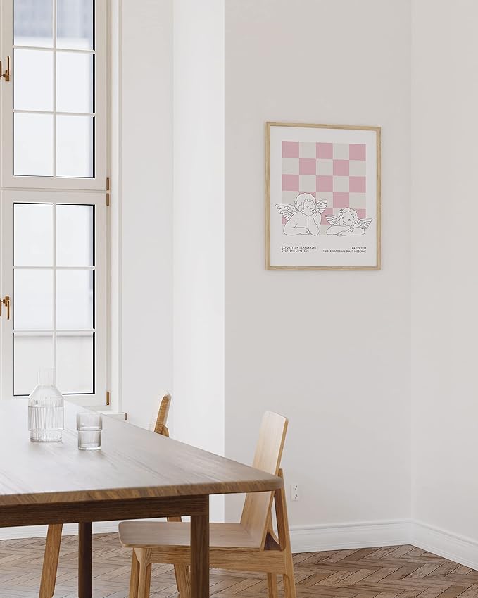 HAUS AND HUES Pink Wall Art, Danish Pastel Posters, Aesthetic Room Decor, Cool Trendy Prints (Unframed, 12x16)