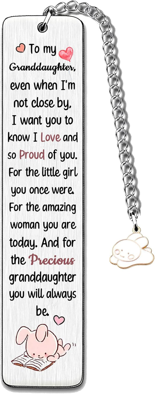 Granddaughter Bookmarks Birthday Gift Christmas Encourage Bookmark Teens Graduation Distance Farewell Back to School Present Rabbit Appreciate Reminder Go to University Love Proud of You Keepsakes