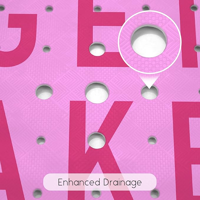Bathtub Mat Non Slip, Get Naked Square Bath tub Mat Shower Floor Mat with Suction Cups for Adults Kids Elderly 21 X 21 Inch