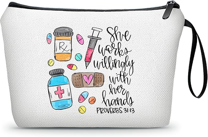 Pharmacist Pharmacy Thank You Funny Graduation Gifts for Women Pharmacists Technician Female Friend Doctor Nurse Travel Cosmetic Pouch Christmas