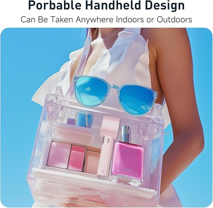 Portable Handheld Turbo Fan - Foldable Mini Fan with Air Turbo Tech, 1-199 Speed Adjustment, 20H Runtime, LED Display, Battery-Powered for Indoor/Outdoor Use Nude Pink